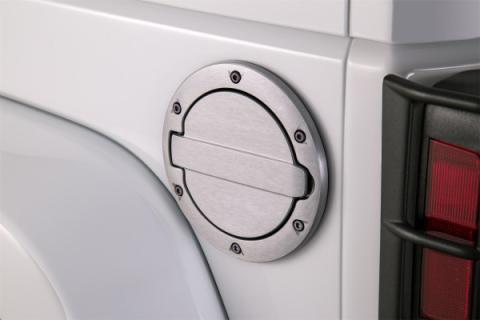 Brushed Aluminum Fuel Door For 2007-2018 Jeep Wrangler JK/JK Unlimited 2-Door/4-Door AMP Research