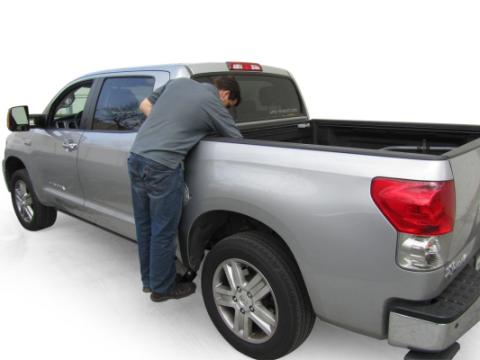 BedStep2 Retractable Truck Bed Side Step For 2007-2021 Toyota Tundra CrewMax Cab AMP Research