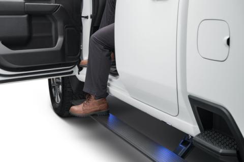 PowerStep Electric Running Boards Plug N Play System For 2019-2021 Silverado/Sierra 1500 22 Silverado LTD/Sierra Limited 20-22 Silverado/Sierra 2500/3500 Double and Crew Cab AMP Research