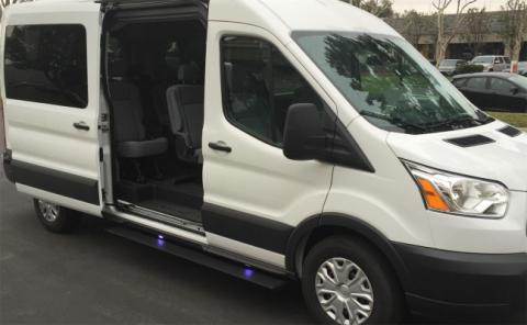 PowerStep Electric Running Boards Plug N Play For 20-21 Ford Transit (Driver Passenger Side) Gas Only AMP Research